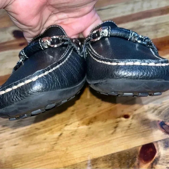 Geox Respira like new, horse bit slide on waterproof leather loafers, black - Picture 5 of 7